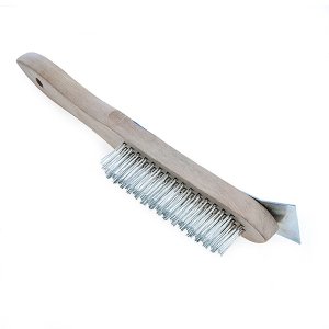 Lynwood 4 Row Wire Brush for Surface Preparation and Rust Removal