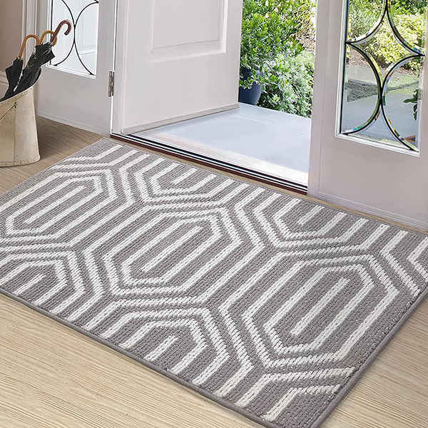 Machine Washable Non-Slip Entrance Rug Indoor Mat , Absorbent Stripe Mat 