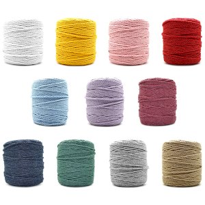 Premium 3 Strand Twisted Cotton Macrame Cord Rope Cotton Twine String