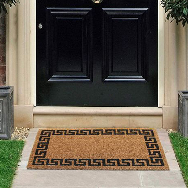 Natural Coir Doormat Non Slip Abstract Design Entrance Welcome Mat