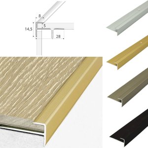 Non Slip Aluminium Stairs Nosing For Luxury Click Vinyl Flooring