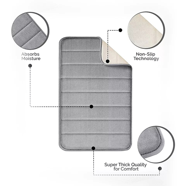 Ultra Soft Extra Water Absorbent Non Slip Memory Foam Bathroom Mats