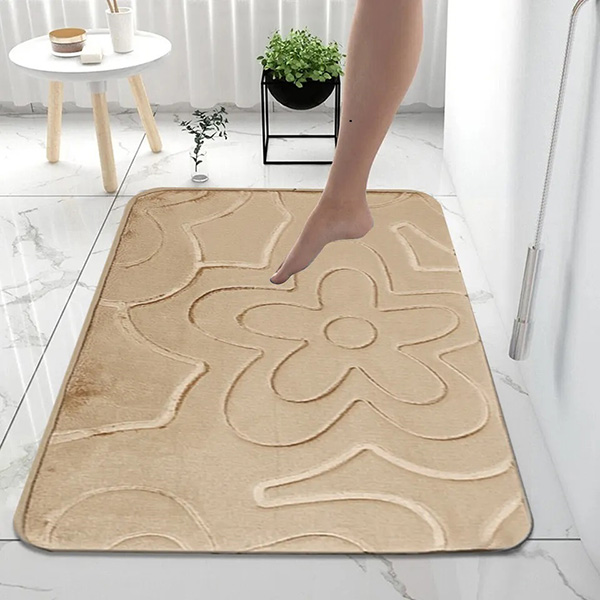 Non Slip Water Absorbent Toilet Pedestal Mats, Moisture Proof Small Large Bathroom Rug