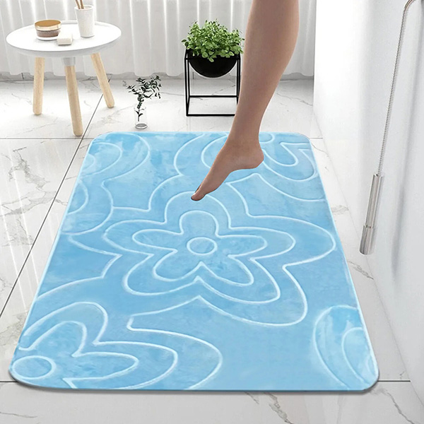 Non Slip Water Absorbent Toilet Pedestal Mats, Moisture Proof Small Large Bathroom Rug