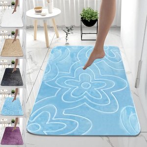 Non Slip Water Absorbent Toilet Pedestal Mats, Moisture Proof Small Large Bathroom Rug