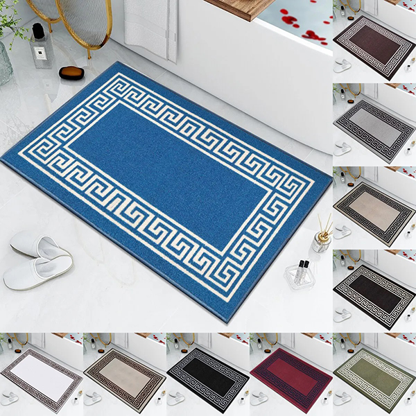 Modern Soft Non Slip Water Absorbent Bathroom Rug, Small & Large Toilet Pedestal Mats 