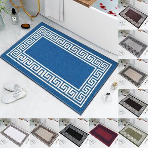 Modern Soft Non Slip Water Absorbent Bathroom Rug, Small & Large Toilet Pedestal Mats 