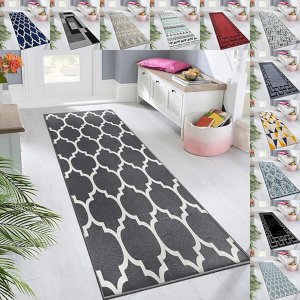 Non Slip Hallway Runner Washable Rugs Kitchen Carpet Crystal Floor Mats