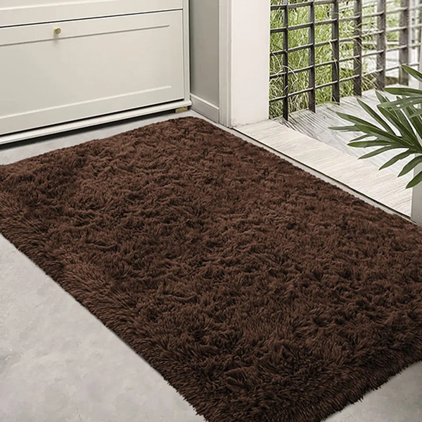 Anti Slip Fluffy Large Indoor Entrance Mat Dirt Trapper Washable Barrier Rug 