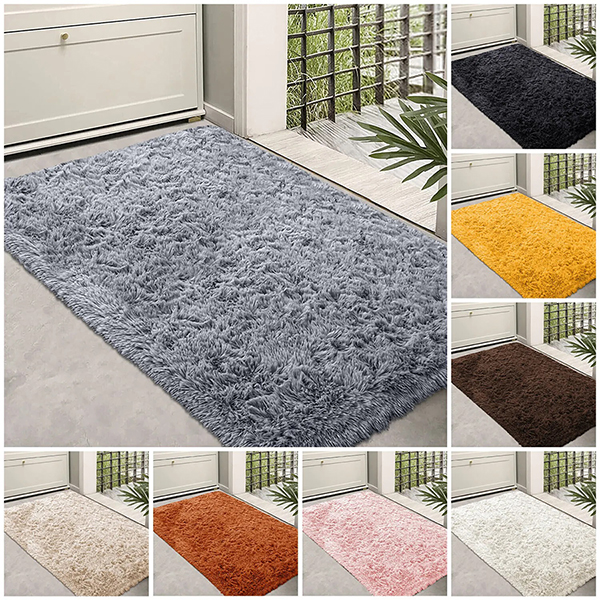 Anti Slip Fluffy Large Indoor Entrance Mat Dirt Trapper Washable Barrier Rug 