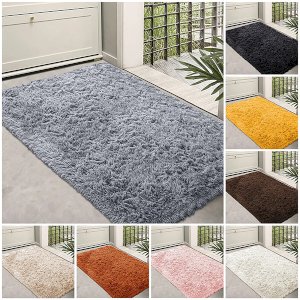 Anti Slip Fluffy Large Indoor Entrance Mat Dirt Trapper Washable Barrier Rug 