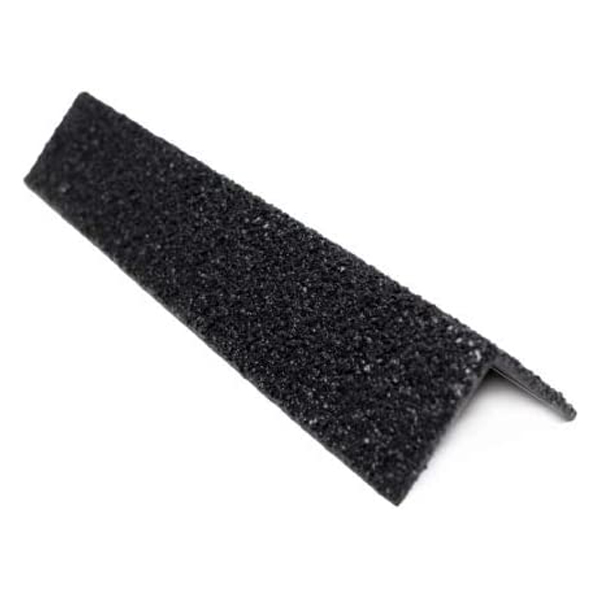 Non-Slip GRP Stair Nosing Cover 55mm x 55mm Black Medium Grit