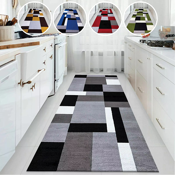 Anti Slip Water Absorbent Long Hallway Kitchen Carpet Rugs Machine Washable Door Mats