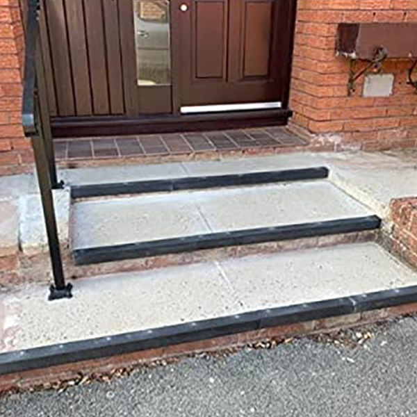 Non Slip Medium Grit Black GRP Stair Nosing Cover 70mm x 30mm 