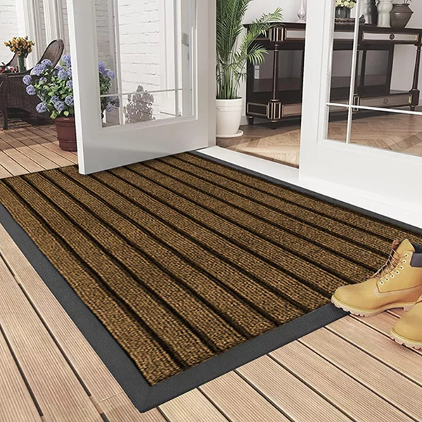 Heavy Duty Anti Slip Dirt Trapper Washable Rug Rubber Door Mat For Indoor & Outdoor