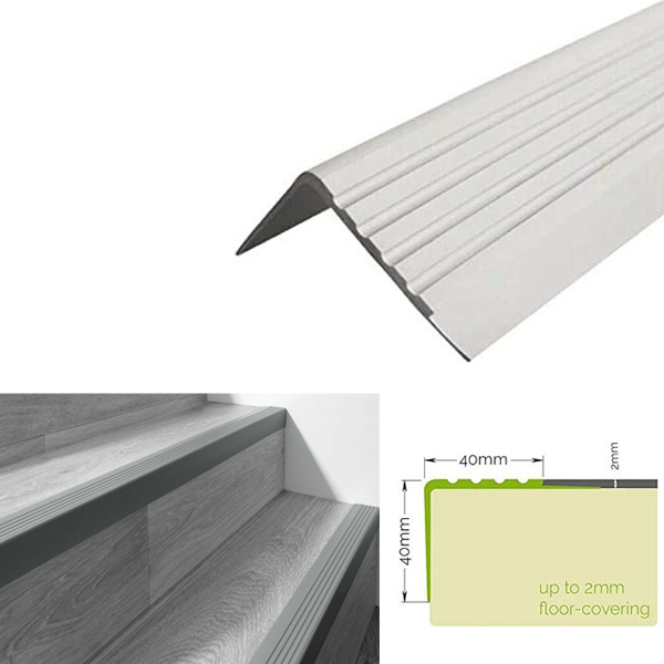 Non Slip Stair Nosing 40mm x 40mm Bullnose Stair Nosing Rubber Angle Step Edge