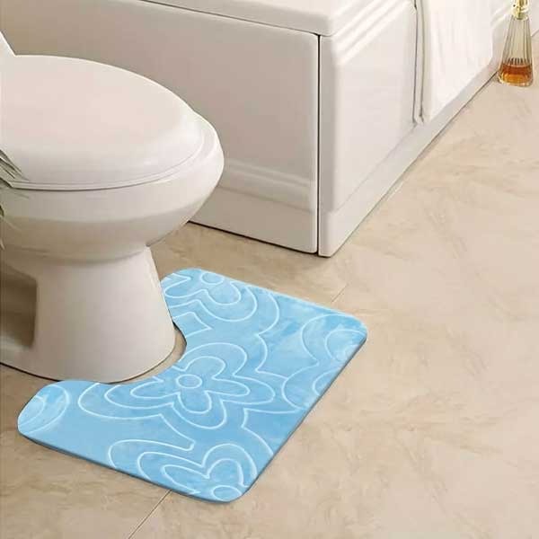 Non Slip Water Absorbent Toilet Pedestal Mats, Moisture Proof Small Large Bathroom Rug