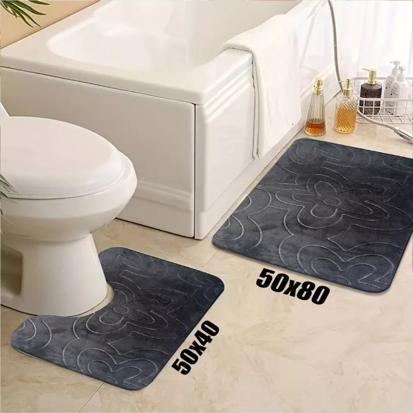 Non Slip Water Absorbent Toilet Pedestal Mats, Moisture Proof Small Large Bathroom Rug