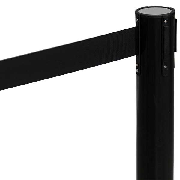 Outdoor Barrier Posts with Black Belt Rope