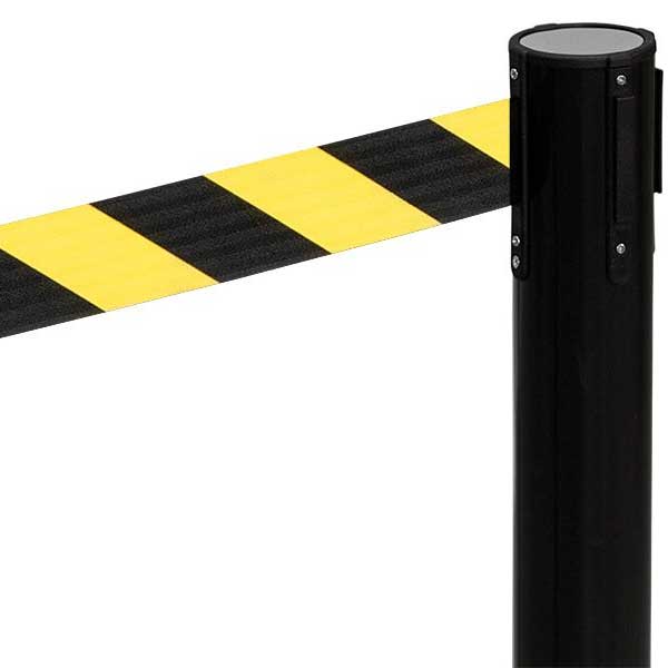 Outdoor Barrier Posts with Black Belt Rope