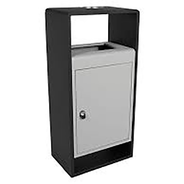 Grey & Black Outdoor Waste Bin