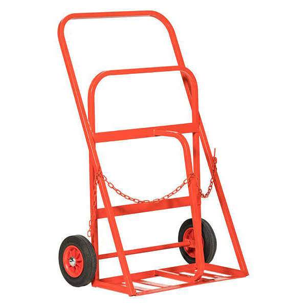 Heavy-Duty Twin Gas Cylinder Red Transport Trolley