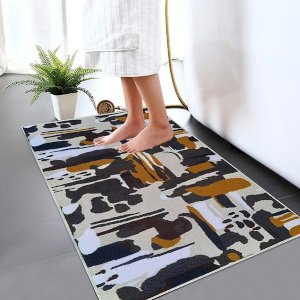 Paint Brush Non Slip Bath Mat Water Absorbent Toilet Pedestal Mats for Indoor & Outdoor