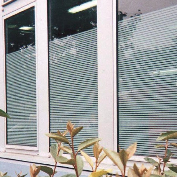 Patterned Decorative White Frosted Window Film - Privacy Frosted Glass Film Fr04 4mil Line Pattern