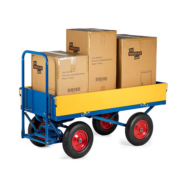 Multi-Purpose Durable Platform Truck with Yellow Sides