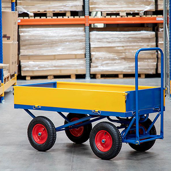 Multi-Purpose Durable Platform Truck with Yellow Sides