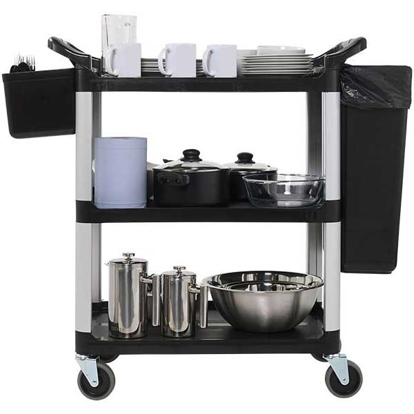 Polypropylene Catering Trolley with Black Bins