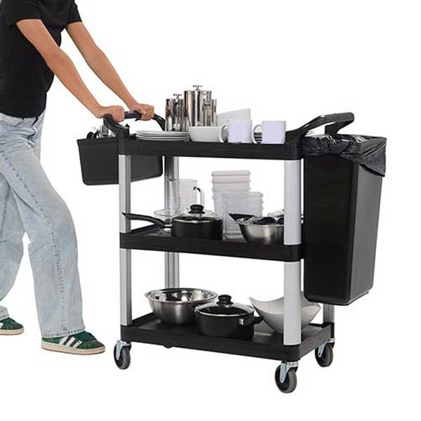 Polypropylene Catering Trolley with Black Bins