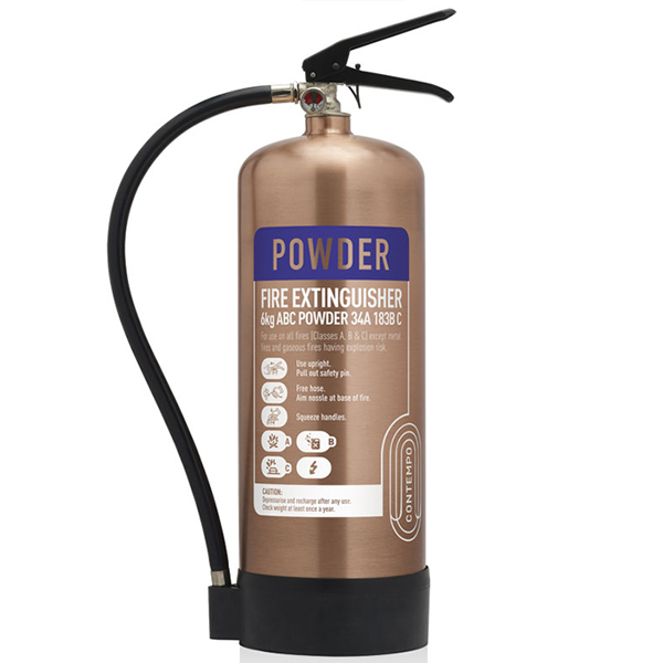 Powder Fire Extinguisher Brushed Copper