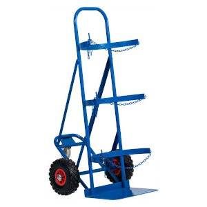 Durable Blue Puncture Proof Propane Cylinder Trolley