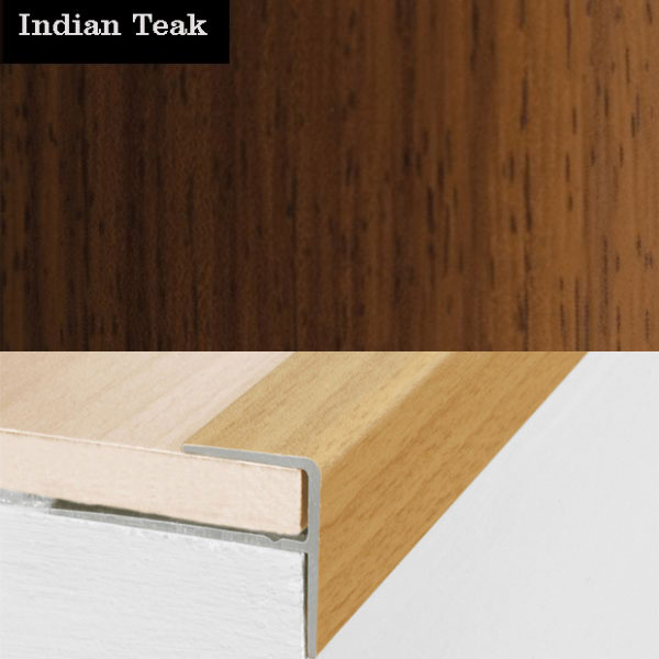 Stair Nosing Edge Trim Push-In Aluminium Wood Effect