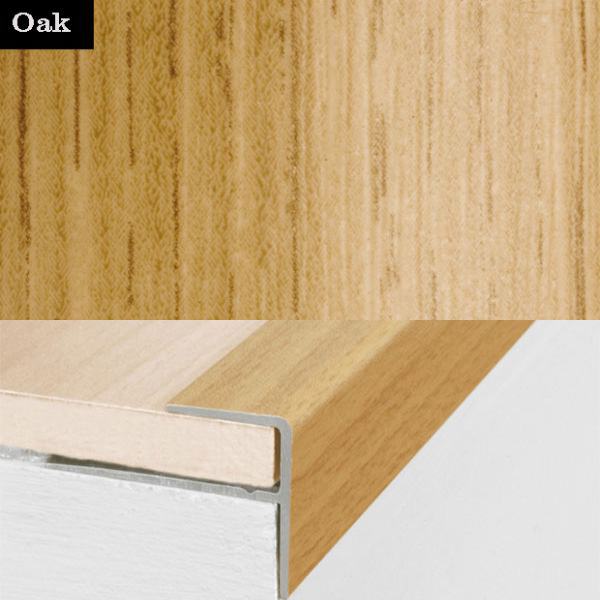 Stair Nosing Edge Trim Push-In Aluminium Wood Effect