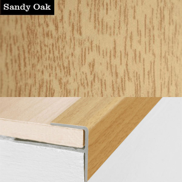 Stair Nosing Edge Trim Push-In Aluminium Wood Effect