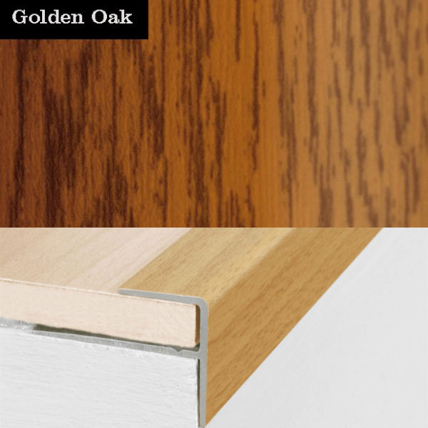 Stair Nosing Edge Trim Push-In Aluminium Wood Effect