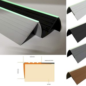 PVC Bullnose Stair Nosing 40mm x 40mm Anti Slip Rubber Angle Step Edge