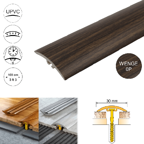 PVC door floor trim 30mm Wide for wooden, laminate, carpet, vinyl or tiled floors