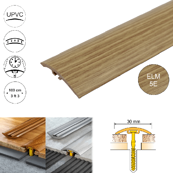 PVC door floor trim 30mm Wide for wooden, laminate, carpet, vinyl or tiled floors