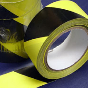 PVC Hazard Warning Tape Adhesive Black & Yellow