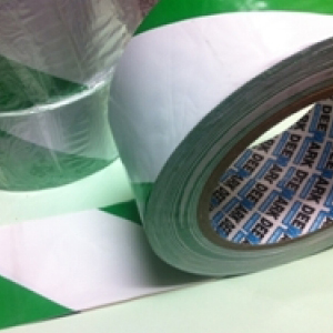 PVC Hazard Warning Tape Adhesive Green & White