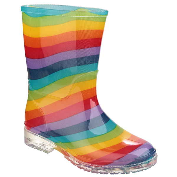 PVC Kids Wellingtons Rainbow Boots 