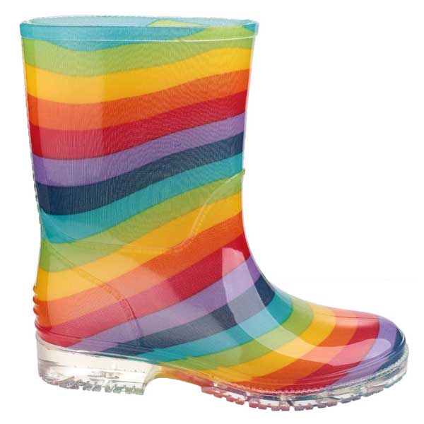 PVC Kids Wellingtons Rainbow Boots 