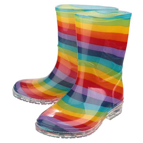 PVC Kids Wellingtons Rainbow Boots 