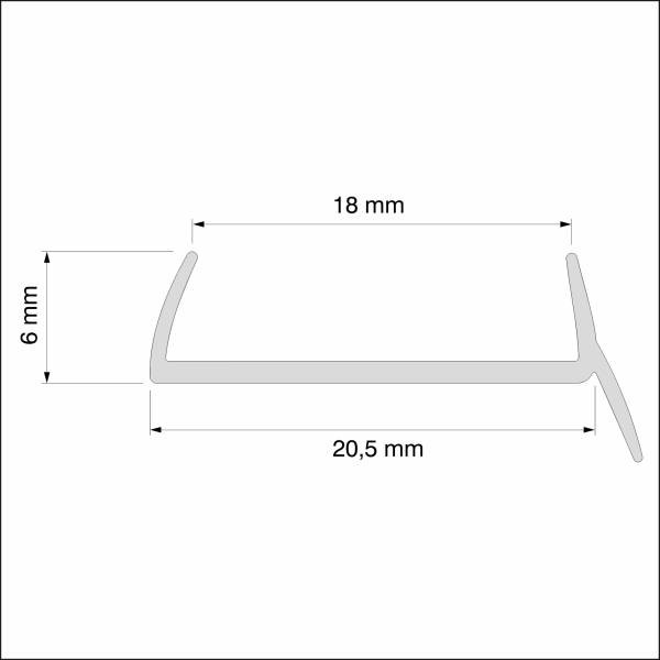 18mm Kitchen Plinth Sealing Strip PVC