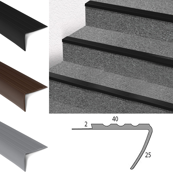 PVC Stair Nosing Profile in L Shape Elegant Stair Protection For All Flooring Types