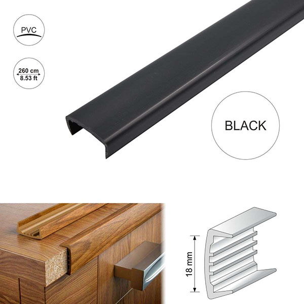 PVC U Section 18mm Melamine Furniture Plastic Edge Trim