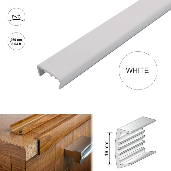 PVC U Section 18mm Melamine Furniture Plastic Edge Trim